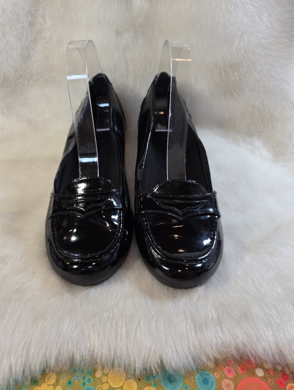 Predictions Safe-T-step Womens Black Patent Slip-on Loafers - Picture 4 of 10